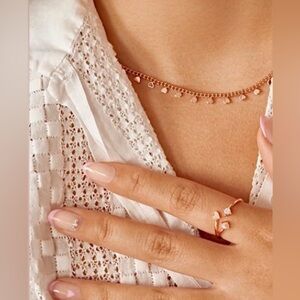 Pura Vida Rose Gold Tone Chain
Necklace With Mini Hearts new